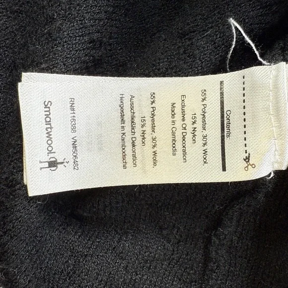 Smartwool Women's Hoodie Small Black Gray Long Sleeve Wool Blend Pullover - Picture 9 of 11